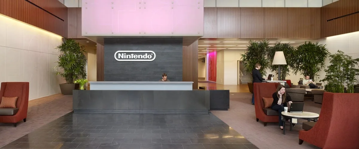 Reception lobby at the Nintendo of America offices