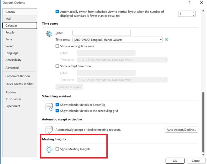 Meeting Insights in Outlook for Windows