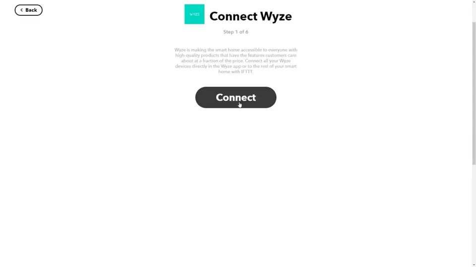 IFTTT Connect Wyze service