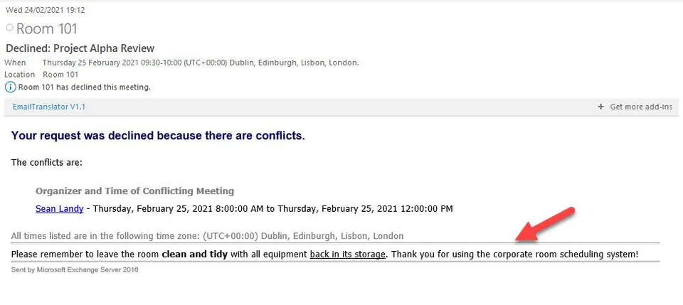 Booking Request Denied