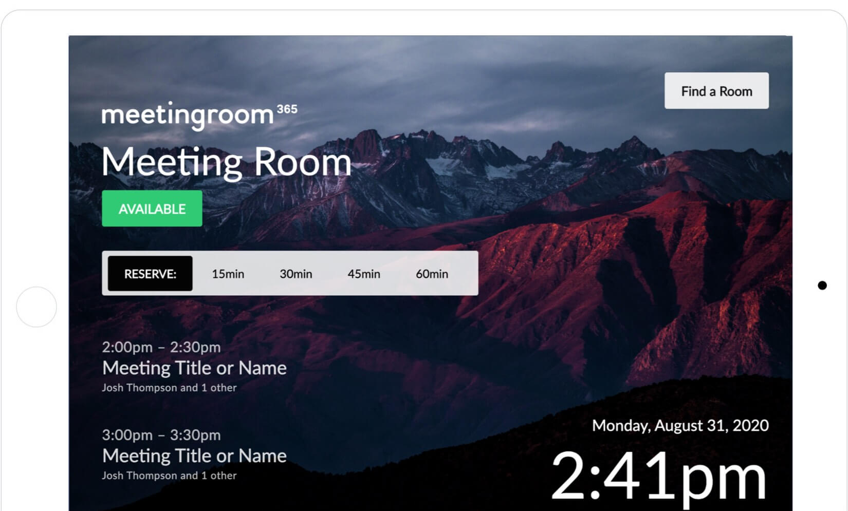 Meeting Room Display Software for Office 365, Exchange, and Google  Workspace - Meeting Room 365